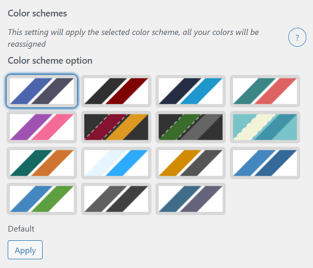 Flexible colors customization and color schemes presentation