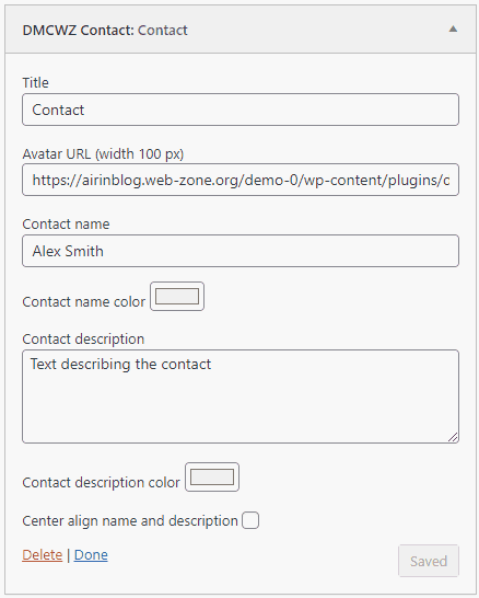 Additional widgets