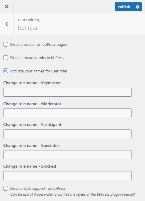 bbPress support