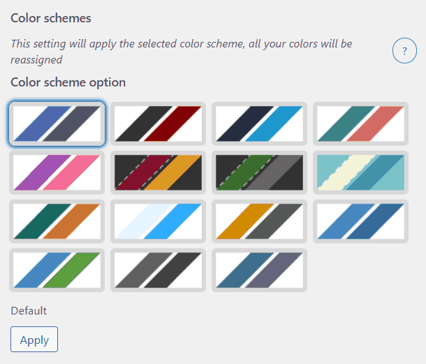 Flexible colors customization and color schemes presentation